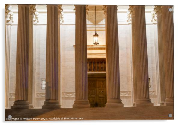 US Supreme Court Columns DoorWashington DC Acrylic by William Perry
