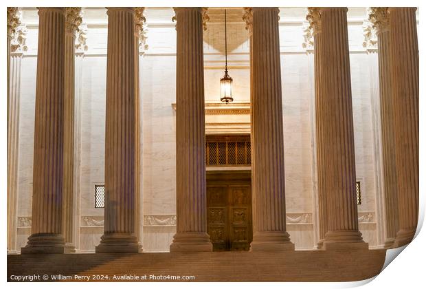 US Supreme Court Columns DoorWashington DC Print by William Perry