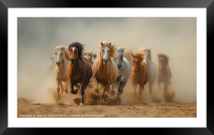 A dynamic scene capturing the energy and movement  Framed Mounted Print by Joaquin Corbalan