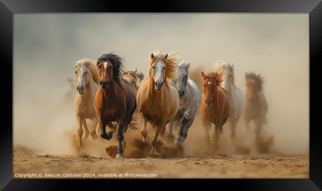 A dynamic scene capturing the energy and movement  Framed Print by Joaquin Corbalan