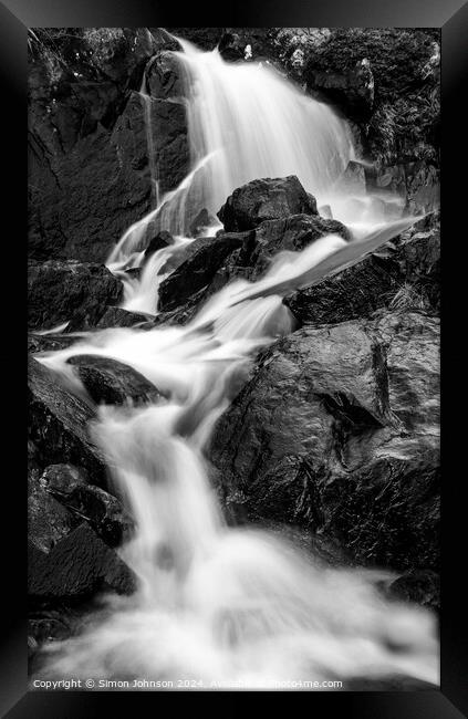 waterfall Framed Print by Simon Johnson