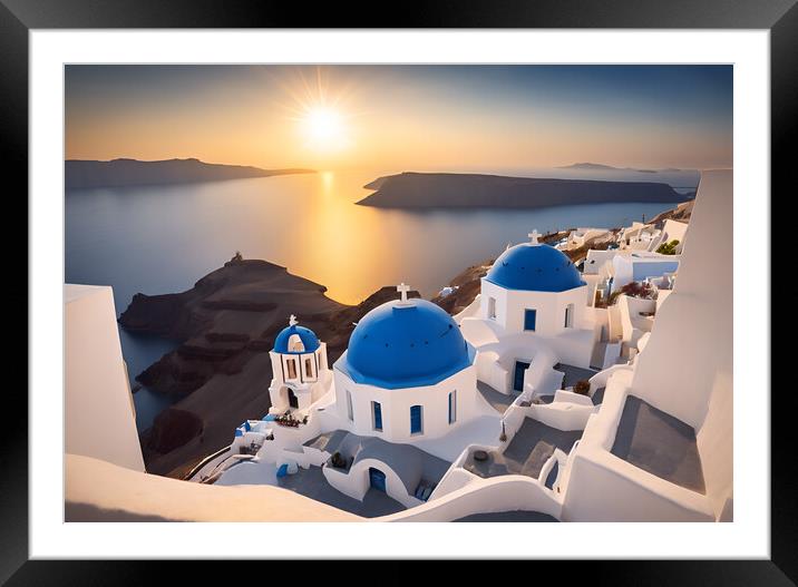 Santorini Framed Mounted Print by Picture Wizard