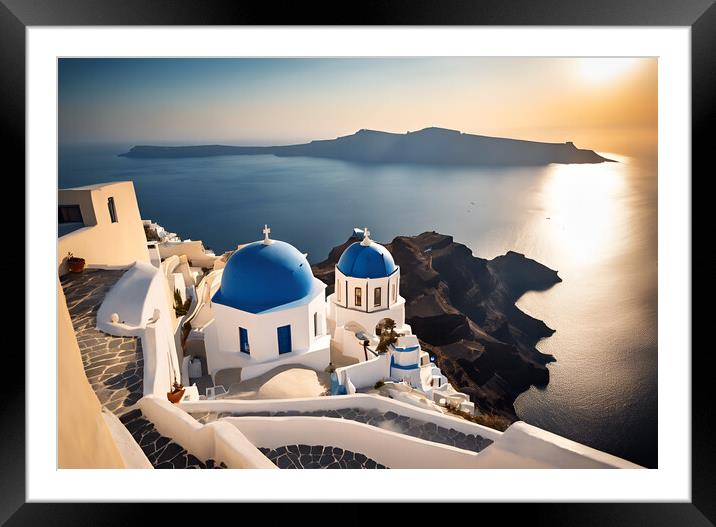 Santorini Framed Mounted Print by Picture Wizard