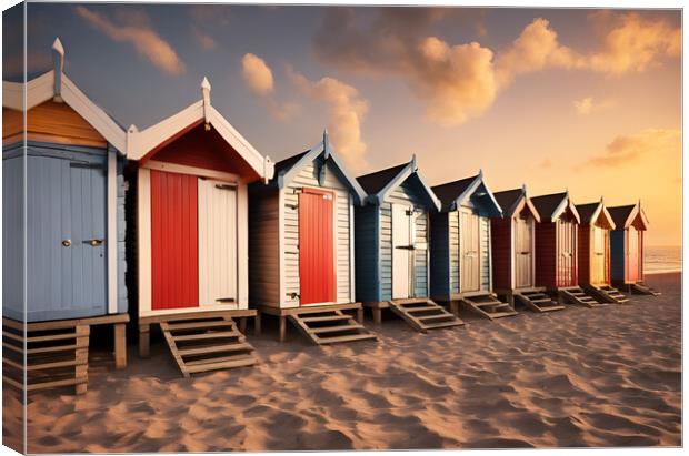 Beach Huts Canvas Print by Picture Wizard