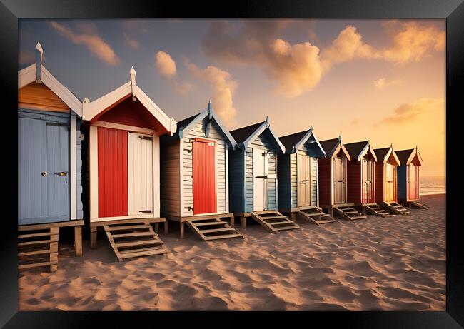 Beach Huts Framed Print by Picture Wizard