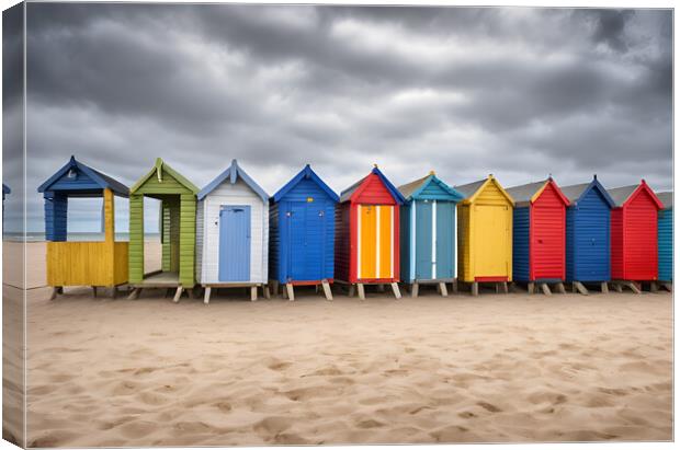 Beach Huts Canvas Print by Picture Wizard