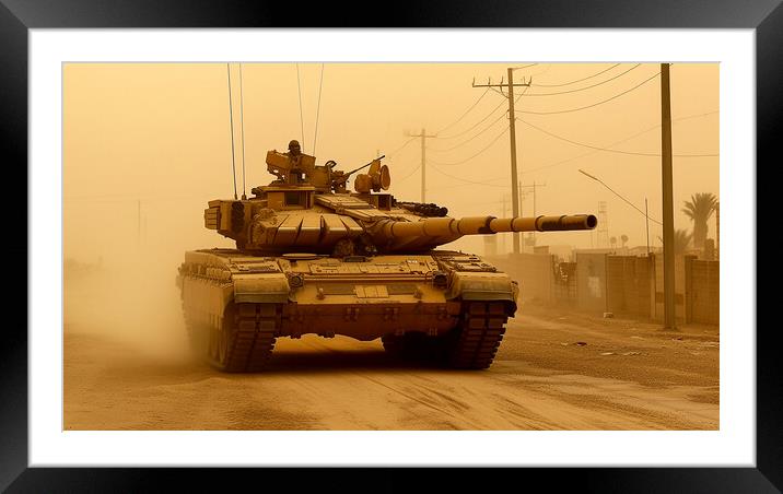 Challenger 2 Tank Framed Mounted Print by Airborne Images