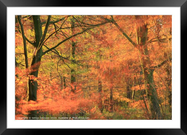  Autumn woodland breeze Framed Mounted Print by Simon Johnson