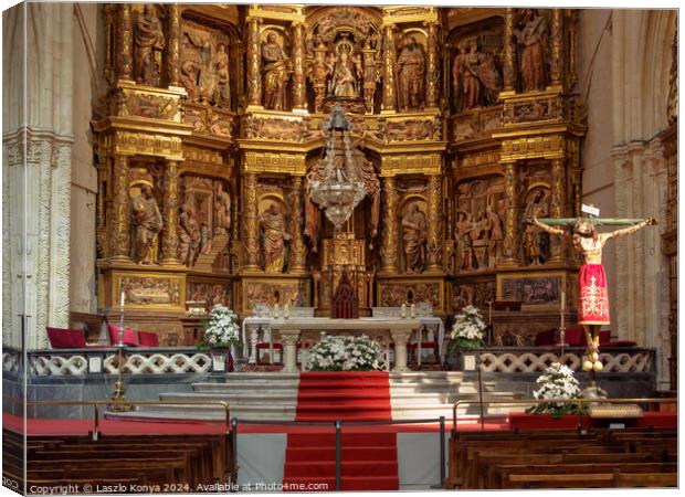 Main altar - Burgos Canvas Print by Laszlo Konya