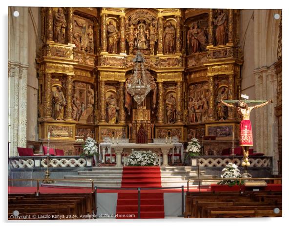 Main altar - Burgos Acrylic by Laszlo Konya