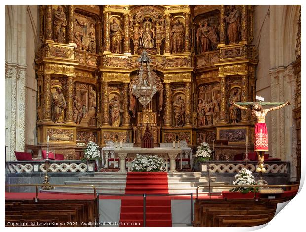 Main altar - Burgos Print by Laszlo Konya