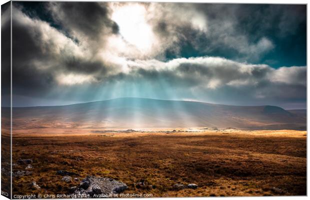 Dramatic Winter Light Over the Brecon Beacons Canvas Print by Chris Richards