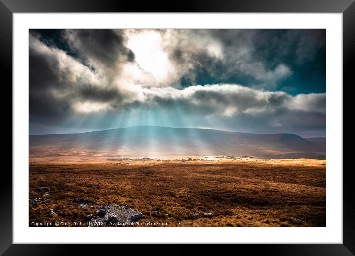 Dramatic Winter Light Over the Brecon Beacons Framed Mounted Print by Chris Richards