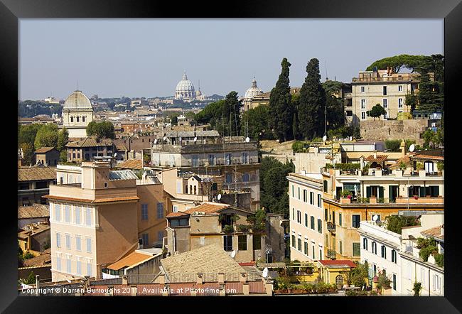 Rome Skyline Framed Print by Darren Burroughs