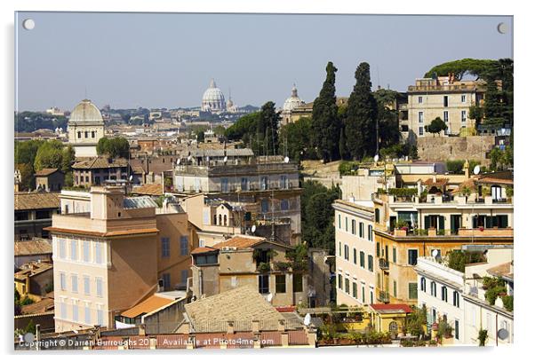 Rome Skyline Acrylic by Darren Burroughs