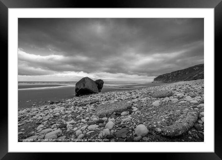WW2 relic on the beach at Speeton sands Framed Mounted Print by Michael Shannon