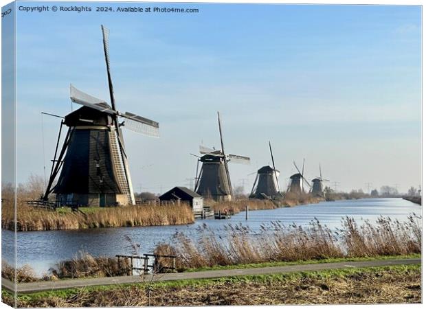 Kinderdijk windmills Canvas Print by Rocklights 