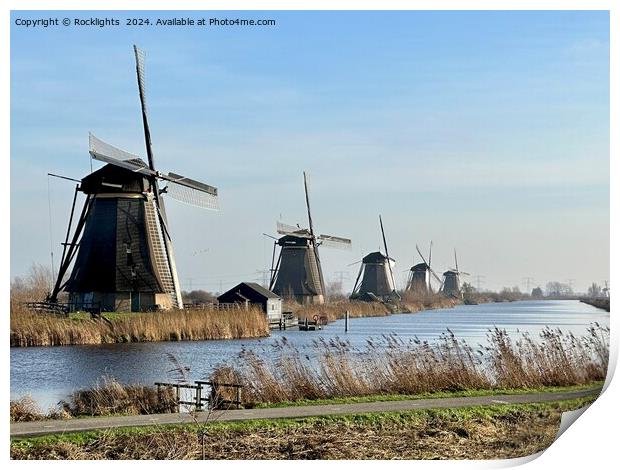 Kinderdijk windmills Print by Rocklights 