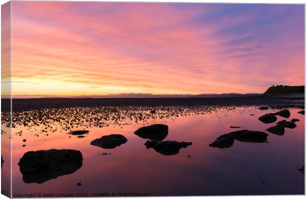 Morecambe Bay Sunset at Bolton le Sands Canvas Print by Keith Douglas