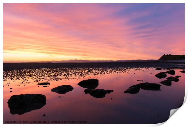 Morecambe Bay Sunset at Bolton le Sands Print by Keith Douglas