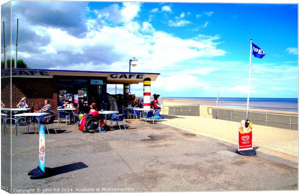 Seafront Cafe Mablethorpe, Lincolnshire. Canvas Print by john hill