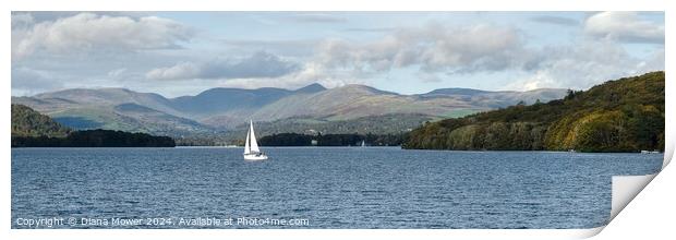  Windermere and the Fairfield Horseshoe Panoramic Print by Diana Mower
