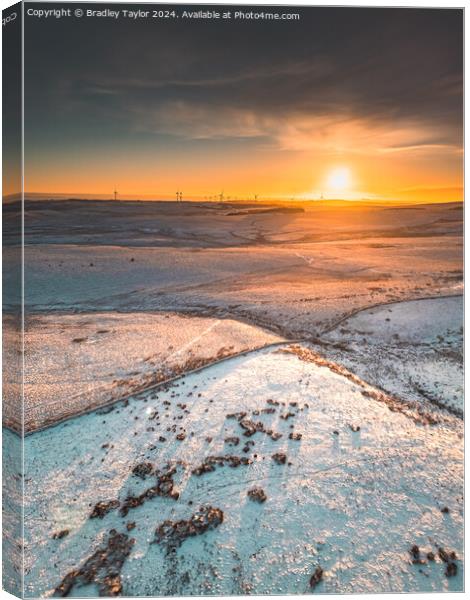 Northumberland Sunset in the Snow Canvas Print by Bradley Taylor