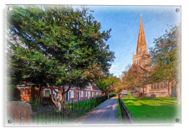 Abingdon Church and Almshouses digital art Acrylic by Ian Lewis