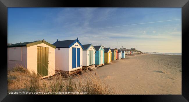 Southwold Beach Huts at Dawn Framed Print by steve docwra