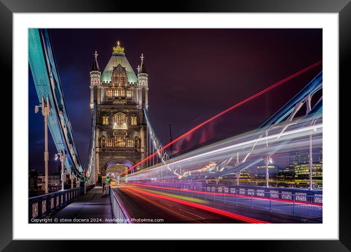 London Nightfall:  Tower Bridge Framed Mounted Print by steve docwra