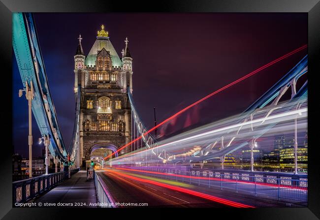 London Nightfall:  Tower Bridge Framed Print by steve docwra