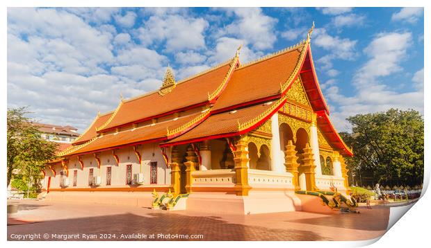 Wat Ong Teu Mahawihan Vientiane Print by Margaret Ryan