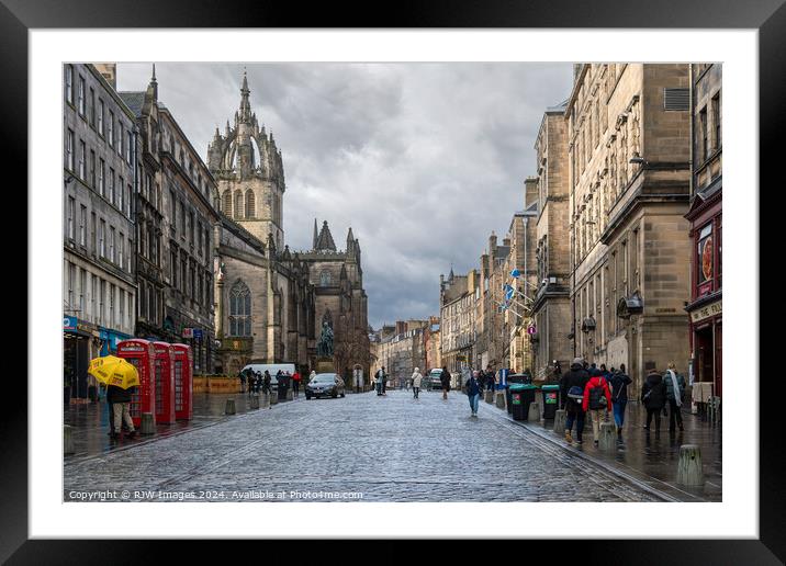 Edinburgh Royal Mile Framed Mounted Print by RJW Images
