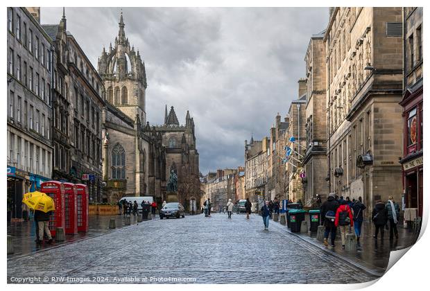 Edinburgh Royal Mile Print by RJW Images