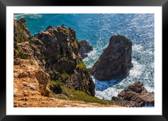 Cabo da Roca Coastline in Portugal Framed Mounted Print by Artur Bogacki