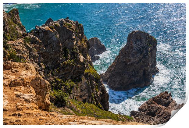 Cabo da Roca Coastline in Portugal Print by Artur Bogacki