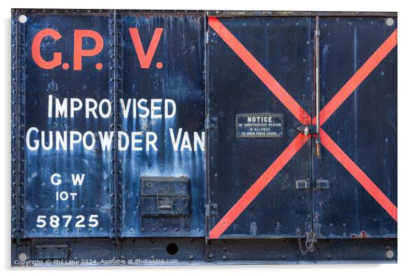GWR 58725 Improvised Gunpowder Van  Acrylic by Phil Lane