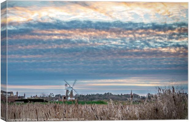 Cley next the Sea Sunset   Canvas Print by Jim Key