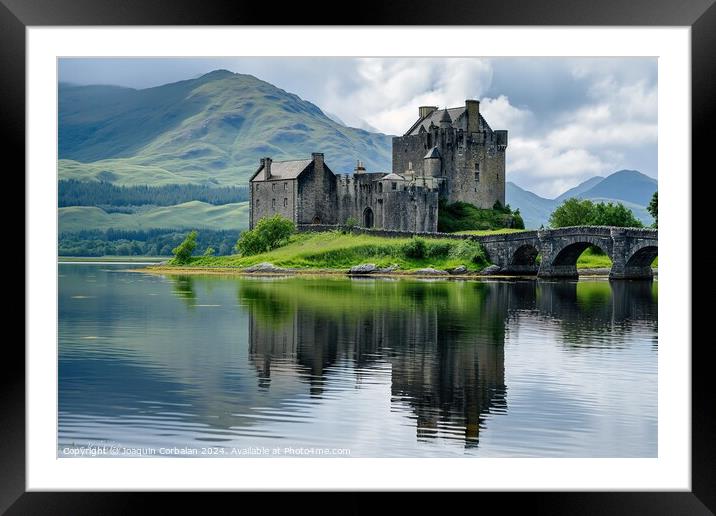 A stunning Eilean Donan castle stands proudly atop Framed Mounted Print by Joaquin Corbalan