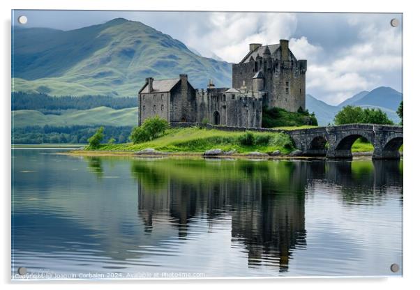 A stunning Eilean Donan castle stands proudly atop Acrylic by Joaquin Corbalan