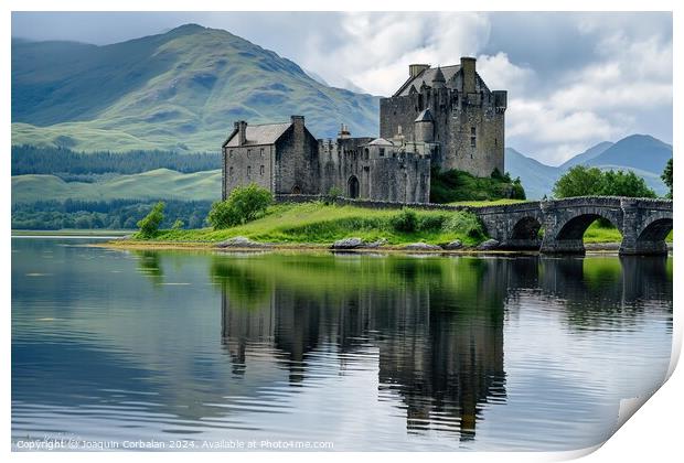 A stunning Eilean Donan castle stands proudly atop Print by Joaquin Corbalan