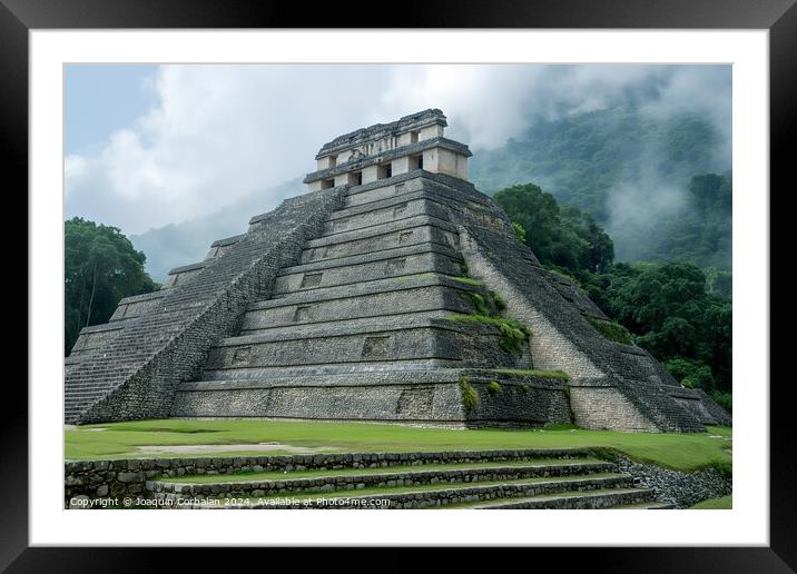 A photo showcasing a large pyramid structure stand Framed Mounted Print by Joaquin Corbalan