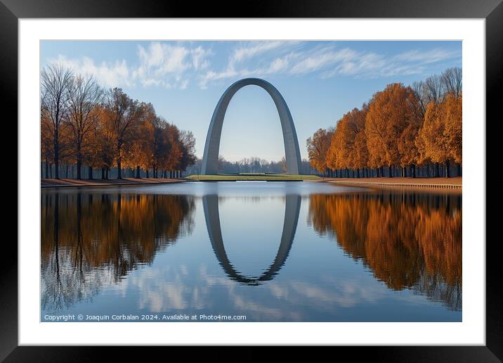Gateway Arch in St. Louis , A large monument stand Framed Mounted Print by Joaquin Corbalan