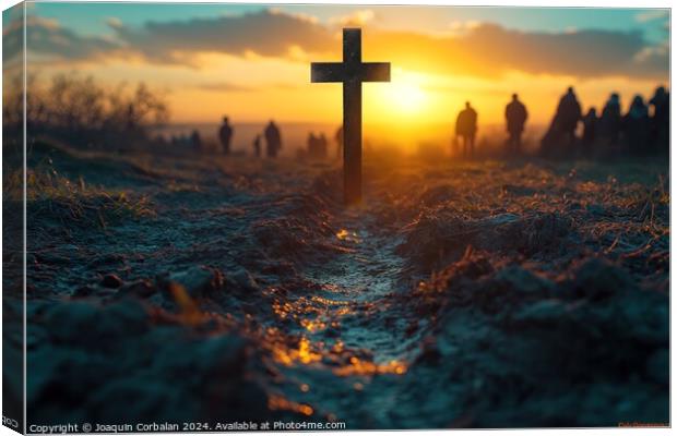 Over Easter, Christians commemorate the crucifixio Canvas Print by Joaquin Corbalan