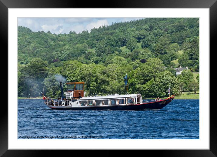 Steam Yacht Gondola on Coniston Framed Mounted Print by Keith Douglas
