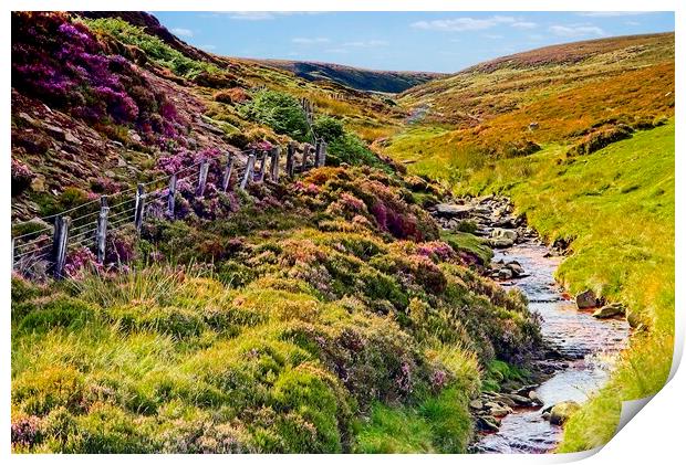 English Heather Moorland Countryside Print by Martyn Arnold