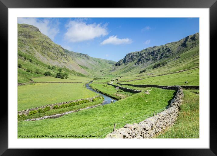The track to Gatescarth Pass Framed Mounted Print by Keith Douglas
