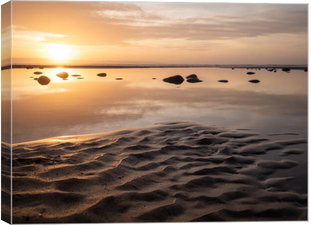 Sunset beach ripples Canvas Print by Tony Twyman
