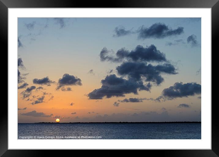 Caribbean Sunset Framed Mounted Print by Kasia Design