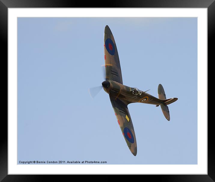Spitfire Framed Mounted Print by Bernie Condon